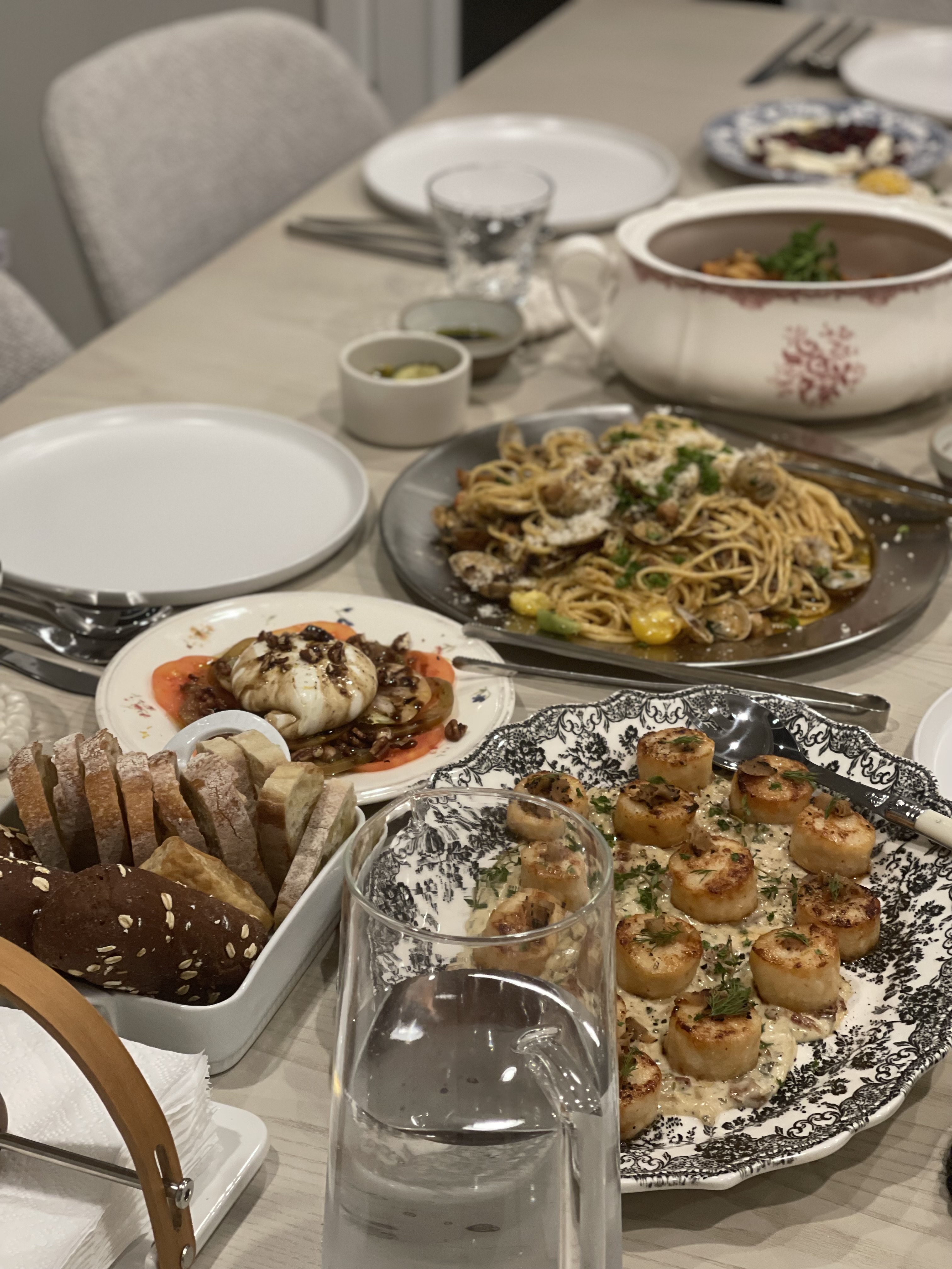 Dinner party spread