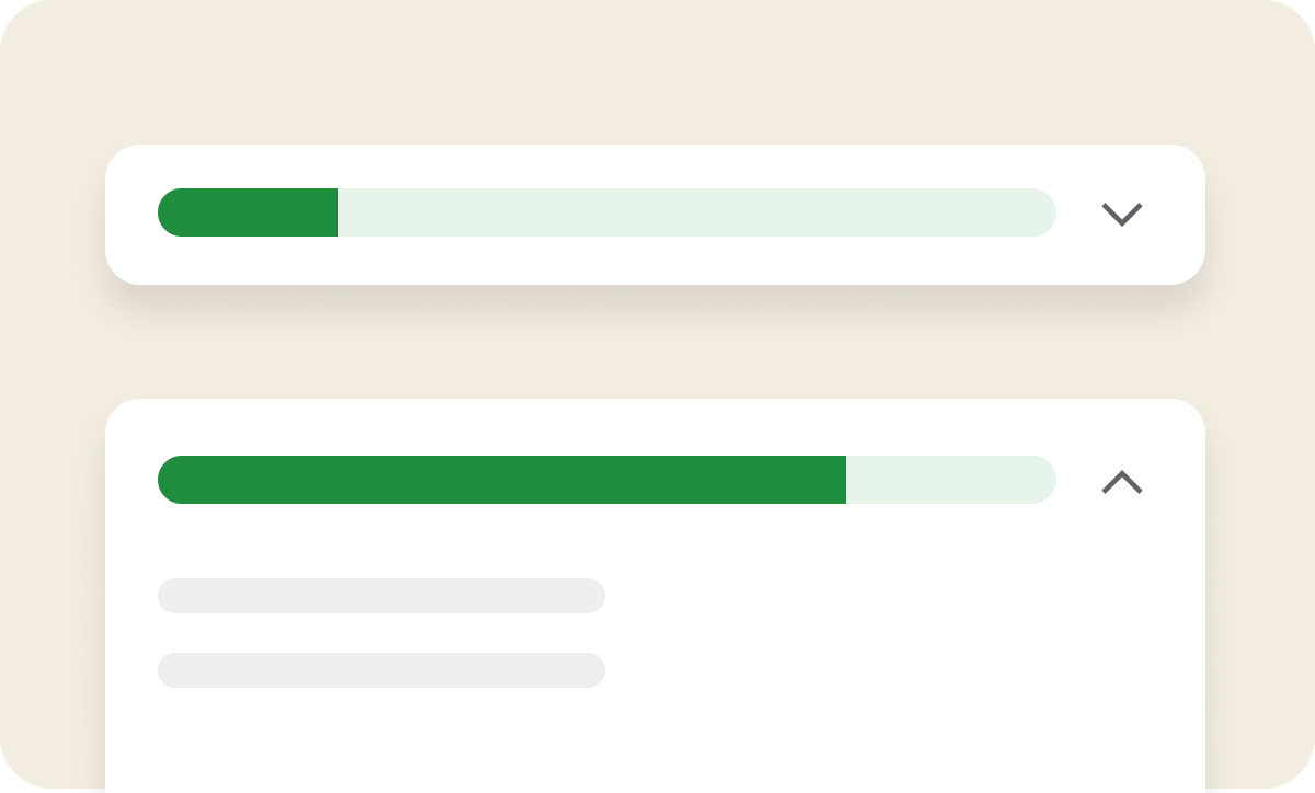 Collapsible progress bar