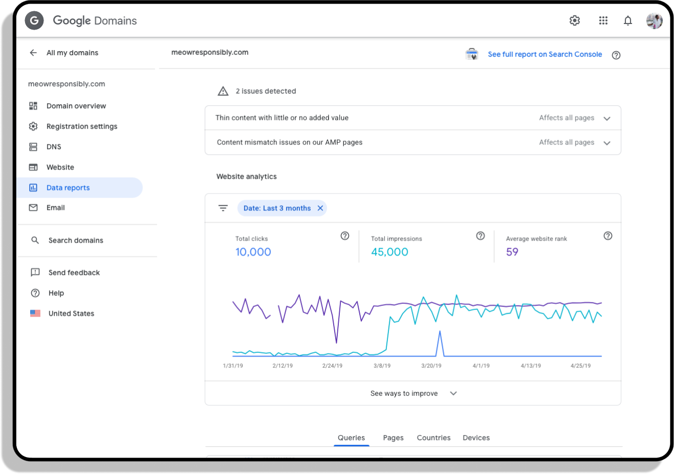 Concept: Search Console integrated dashboard