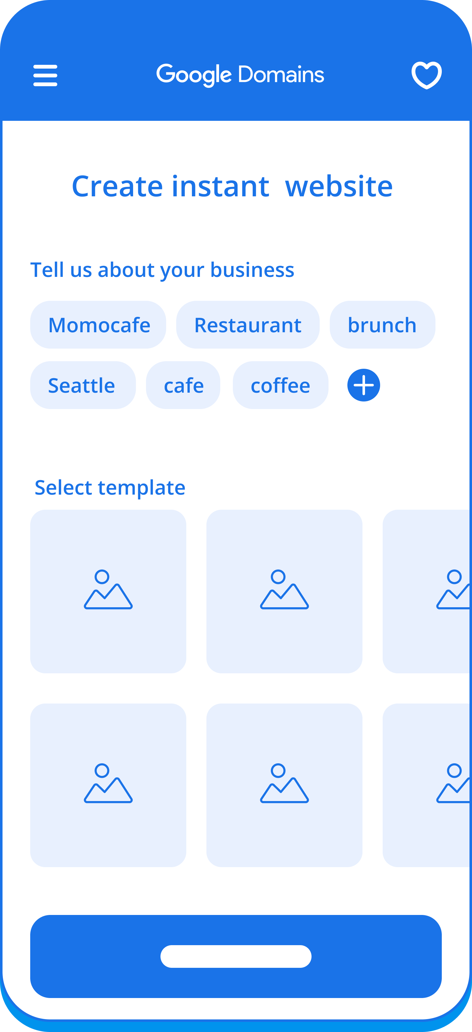 Free instant website