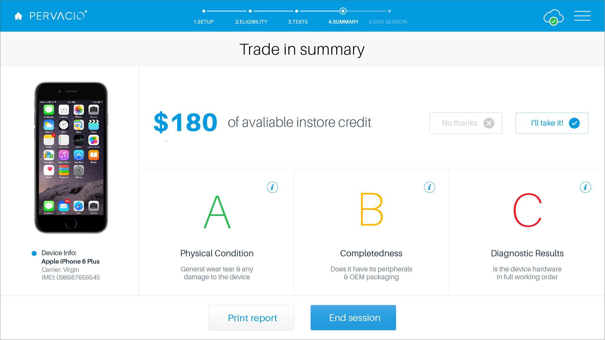 Trade-in screen A