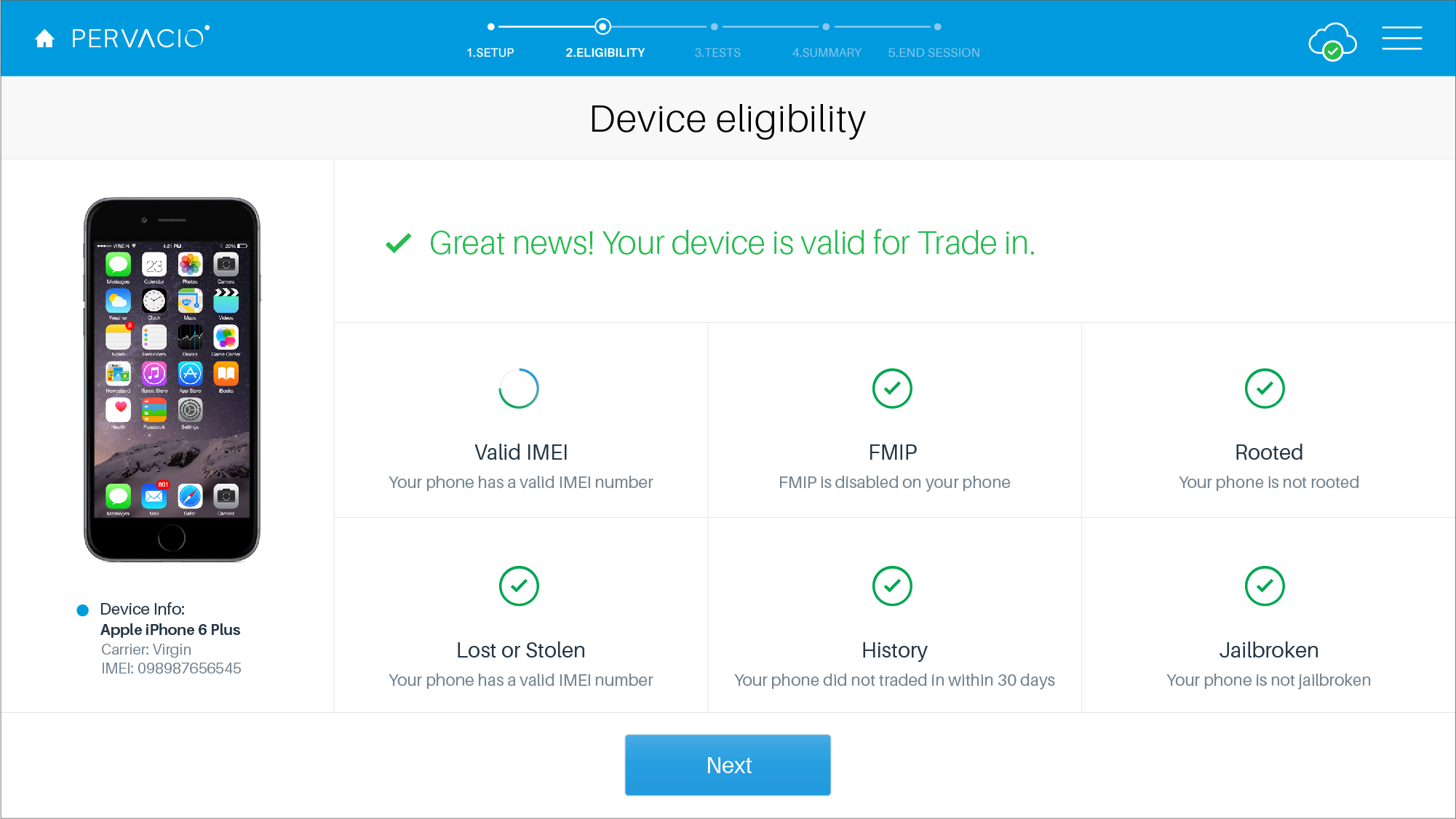 Trade-in screen C