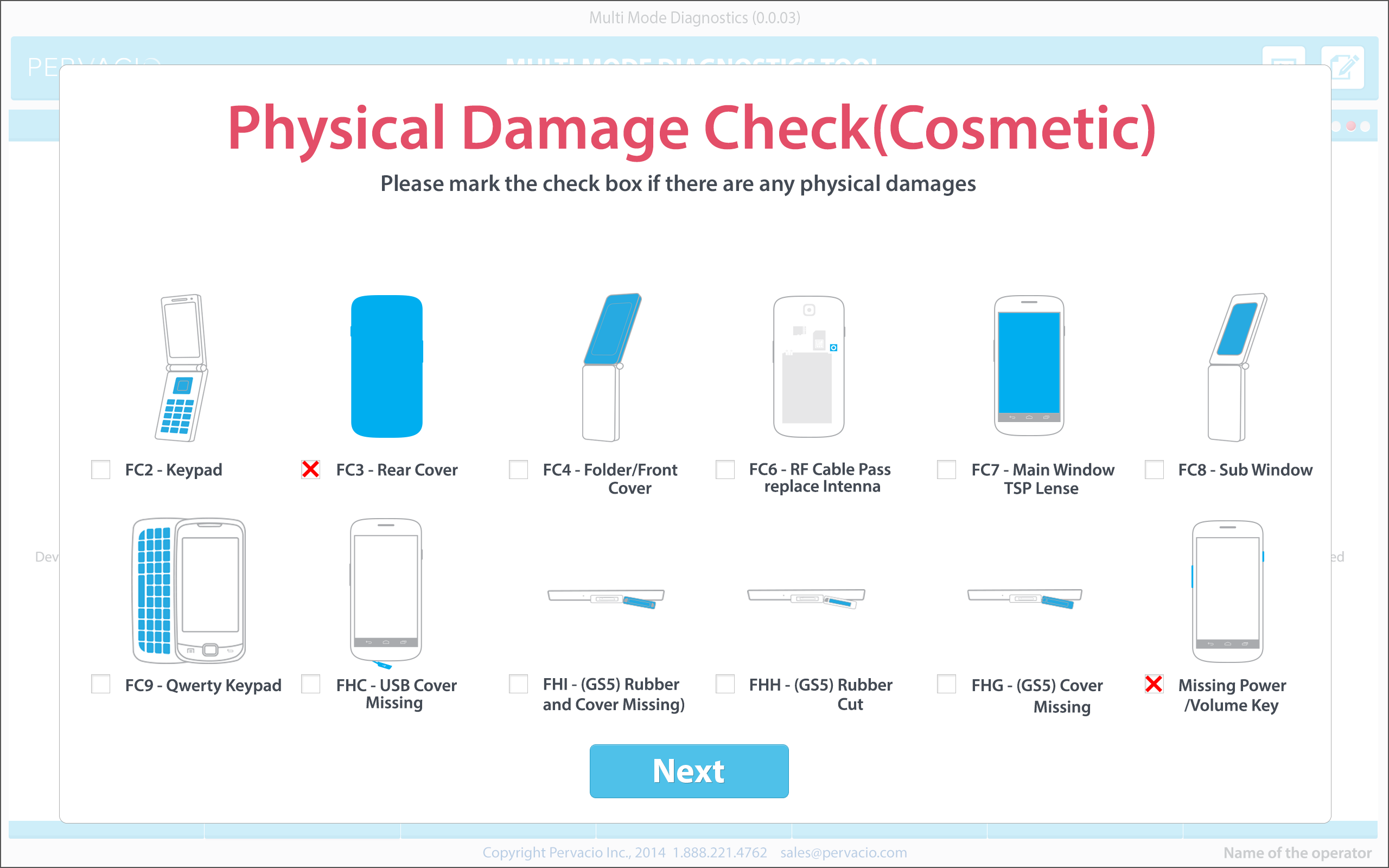 Physical damage check