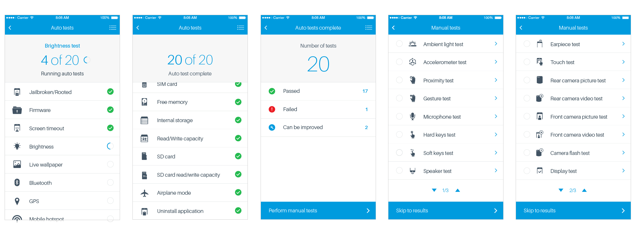 On-device screen C