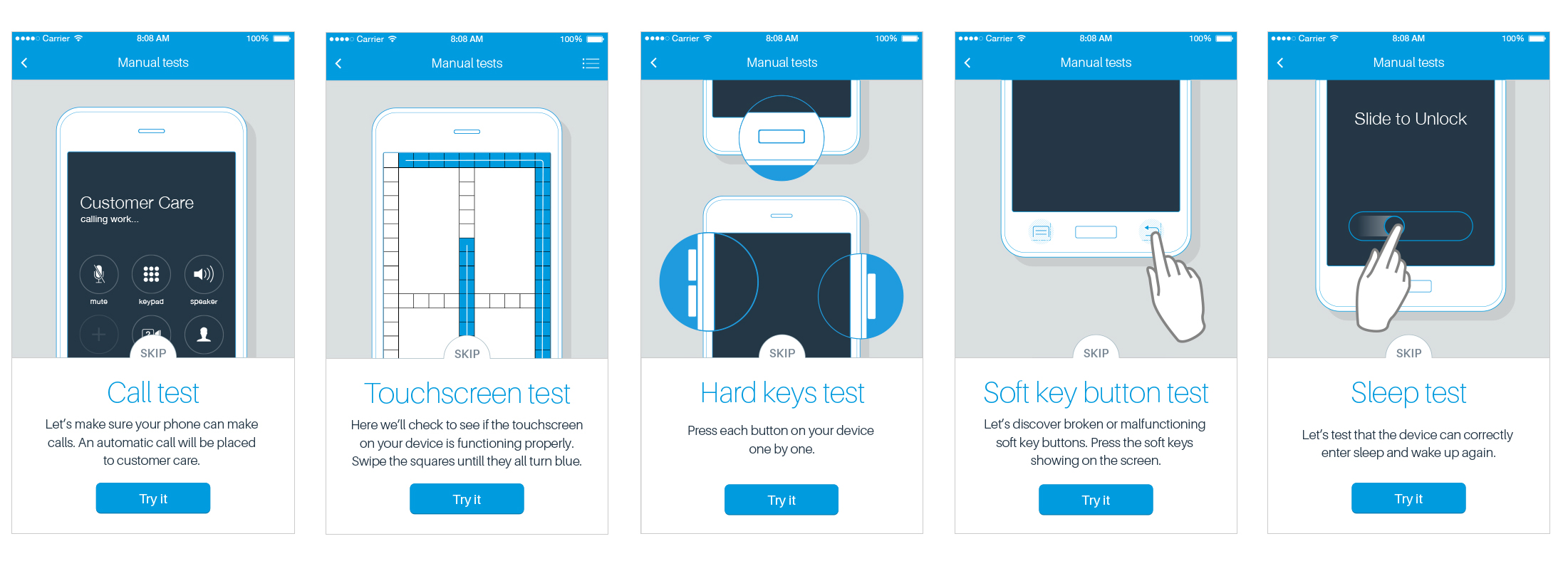 On-device screen D